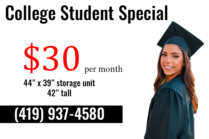 College Student Special $30 per month—call for info
